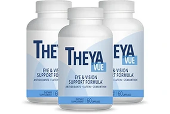 TheyaVue three-bottle pack, 3 white bottles of 60 capsules