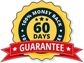 100% money back, 60 days, guarantee seal