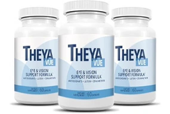 Three TheyaVue bottles as shown in the seller's packaging artwork